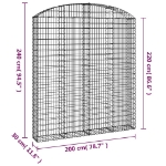 Εικόνα της Συρματοκιβώτιο Τοξωτό 200x30x220/240εκ. από Γαλβανισμένο Χάλυβα Hobbo