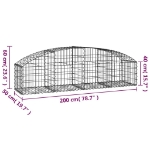 Εικόνα της Συρματοκιβώτιο Τοξωτό 200x50x40/60εκ. από Γαλβανισμένο Χάλυβα Hobbo