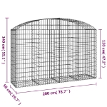 Εικόνα της Συρματοκιβώτιο Τοξωτό 200x50x120/140εκ. από Γαλβανισμένο Χάλυβα Hobbo