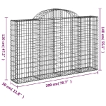 Εικόνα της Συρματοκιβώτιο Τοξωτό 200x30x120/140εκ. από Γαλβανισμένο Χάλυβα Hobbo