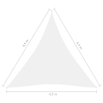 Εικόνα της Πανί Σκίασης Τρίγωνο Λευκό 4,5 x 4,5 x 4,5 μ. από Ύφασμα Oxford Hobbo