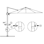 Εικόνα της Ομπρέλα Κρεμαστή Χρώμα Taupe 250 x 250 εκ. με Ατσάλινο Ιστό Hobbo