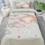 Εικόνα της Lino Παπλωμα Bebe Sleepy Moon Pink 120χ170