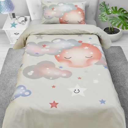 Εικόνα της Lino Παπλωμα Bebe Sleepy Moon Pink 120χ170