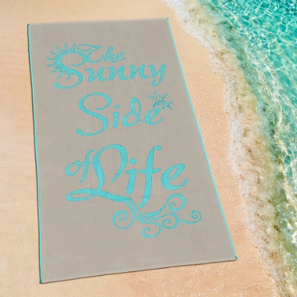 Εικόνα της Lino Πετσετα Θαλασσης Sunny Life Lgrey-aqua 86x160