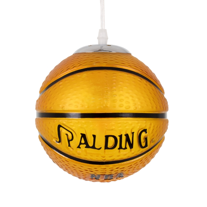 Εικόνα της GloboStar® SPALDING NBA 00645 Κρεμαστό Παιδικό Φωτιστικό Οροφής Μονόφωτο 1 x E27 Πορτοκαλί Γυάλινο Φ18 x Υ18cm