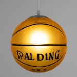 Εικόνα της GloboStar® SPALDING NBA 00649 Κρεμαστό Παιδικό Φωτιστικό Οροφής Μονόφωτο 1 x E27 Πορτοκαλί Γυάλινο Φ25 x Υ25cm