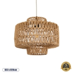 Εικόνα της GloboStar® JENSON 00909 Boho Κρεμαστό Φωτιστικό Οροφής Μονόφωτο 1 x E27 AC220-240V IP20 - Φ33 x Y28cm - Μπεζ Σχοινί Πλέγμα