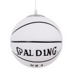 Εικόνα της GloboStar® SPALDING NBA 01031 Κρεμαστό Παιδικό Φωτιστικό Οροφής Μονόφωτο 1 x E27 Λευκό Μαύρο Γυάλινο Φ25 x Υ25cm