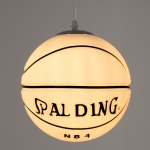 Εικόνα της GloboStar® SPALDING NBA 01031 Κρεμαστό Παιδικό Φωτιστικό Οροφής Μονόφωτο 1 x E27 Λευκό Μαύρο Γυάλινο Φ25 x Υ25cm