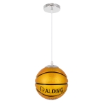 Εικόνα της GloboStar® SPALDING NBA 00645 Κρεμαστό Παιδικό Φωτιστικό Οροφής Μονόφωτο 1 x E27 Πορτοκαλί Γυάλινο Φ18 x Υ18cm