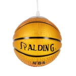 Εικόνα της GloboStar® SPALDING NBA 00645 Κρεμαστό Παιδικό Φωτιστικό Οροφής Μονόφωτο 1 x E27 Πορτοκαλί Γυάλινο Φ18 x Υ18cm