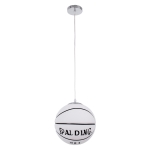 Εικόνα της GloboStar® SPALDING NBA 01031 Κρεμαστό Παιδικό Φωτιστικό Οροφής Μονόφωτο 1 x E27 Λευκό Μαύρο Γυάλινο Φ25 x Υ25cm