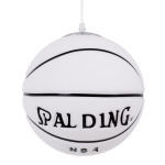 Εικόνα της GloboStar® SPALDING NBA 01031 Κρεμαστό Παιδικό Φωτιστικό Οροφής Μονόφωτο 1 x E27 Λευκό Μαύρο Γυάλινο Φ25 x Υ25cm