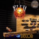 Εικόνα της GloboStar® NBA 01027 Κρεμαστό Φωτιστικό Οροφής Μονόφωτο 1 x E27 Πορτοκαλί Μεταλλικό Πλέγμα Φ32 x Y58cm