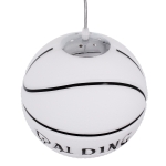 Εικόνα της GloboStar® SPALDING NBA 01031 Κρεμαστό Παιδικό Φωτιστικό Οροφής Μονόφωτο 1 x E27 Λευκό Μαύρο Γυάλινο Φ25 x Υ25cm