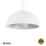 Εικόνα της GloboStar® SERENIA WHITE 01152 Κρεμαστό Φωτιστικό Οροφής Μονόφωτο 1 x E27 AC220-240V - Φ40 x Υ20cm - Λευκό Γύψινο Καμπάνα