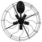 Εικόνα της GloboStar® FAN 01163 Vintage Industrial Φωτιστικό Τοίχου Απλίκα Πολύφωτο Μαύρο Μεταλλικό Πλέγμα Φ46 x Μ22 x Π46 x Υ46cm