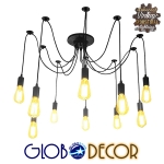 Εικόνα της GloboStar® WIRED 01173 Vintage Φωτιστικό Οροφής Πολύφωτο Μαύρο