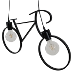 Εικόνα της GloboStar® BIKE BLACK 01213 Vintage Κρεμαστό Φωτιστικό Οροφής Δίφωτο 2 x E27 Μαύρο Μεταλλικό Μ67 x Π1.5 x Υ41cm