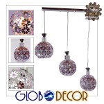 Εικόνα της GloboStar® BOUQUET 01249 Κρεμαστό Φωτιστικό Οροφής Τρίφωτο 3 x E27 Ασημί Μεταλλικό με Κρύσταλλα Μ64 x Π18 x Υ24cm