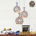 Εικόνα της GloboStar® BOUQUET 01249 Κρεμαστό Φωτιστικό Οροφής Τρίφωτο 3 x E27 Ασημί Μεταλλικό με Κρύσταλλα Μ64 x Π18 x Υ24cm