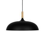 Εικόνα της GloboStar® VALLETE BLACK 01258 Κρεμαστό Φωτιστικό Οροφής Μονόφωτο 1 x E27 Μαύρο Μεταλλικό Καμπάνα Φ45 x Y27cm