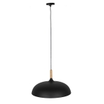 Εικόνα της GloboStar® VALLETE BLACK 01258 Κρεμαστό Φωτιστικό Οροφής Μονόφωτο 1 x E27 Μαύρο Μεταλλικό Καμπάνα Φ45 x Y27cm