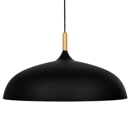 Εικόνα της GloboStar® VALLETE BLACK 01259 Κρεμαστό Φωτιστικό Οροφής Μονόφωτο 1 x E27 Μαύρο Μεταλλικό Καμπάνα Φ60 x Y35cm