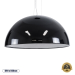 Εικόνα της GloboStar® SERENIA BLACK 01272 Κρεμαστό Φωτιστικό Οροφής Μονόφωτο 1 x E27 AC220-240V IP20 - Φ90 x Υ40cm - Μαύρο Γύψινο Καμπάνα