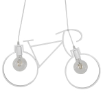 Εικόνα της GloboStar® BIKE WHITE 01300 Vintage Κρεμαστό Φωτιστικό Οροφής Δίφωτο 2 x E27 Λευκό Μεταλλικό Μ67 x Π1.5 x Υ41cm