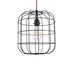 Εικόνα της GloboStar® PARROT 01099 Industrial Κρεμαστό Φωτιστικό Οροφής Μονόφωτο 1 x E27 AC220-240V - Φ28 x Υ30cm - Μαύρο Μεταλλικό Πλέγμα