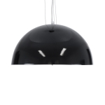 Εικόνα της GloboStar® SERENIA BLACK 01151 Κρεμαστό Φωτιστικό Οροφής Μονόφωτο 1 x E27 AC220-240V - Φ40 x Υ20cm - Μαύρο Γύψινο Καμπάνα