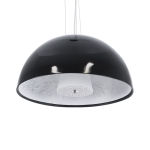 Εικόνα της GloboStar® SERENIA BLACK 01151 Κρεμαστό Φωτιστικό Οροφής Μονόφωτο 1 x E27 AC220-240V - Φ40 x Υ20cm - Μαύρο Γύψινο Καμπάνα