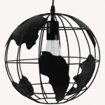 Εικόνα της GloboStar® EARTH 01205 Vintage Industrial Κρεμαστό Φωτιστικό Οροφής Μονόφωτο 1 x E27 Μαύρο Μεταλλικό Πλέγμα Φ30 x Υ30cm