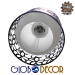 Εικόνα της GloboStar® RAINELDA 01247 Κρεμαστό Φωτιστικό Οροφής Τρίφωτο 3 x E27 Μαύρο Μεταλλικό Πλέγμα με Λευκό Γυαλί Μ62 x Π15 x Υ19cm