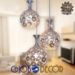 Εικόνα της GloboStar® BOUQUET 01249 Κρεμαστό Φωτιστικό Οροφής Τρίφωτο 3 x E27 Ασημί Μεταλλικό με Κρύσταλλα Μ64 x Π18 x Υ24cm