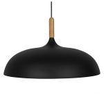 Εικόνα της GloboStar® VALLETE BLACK 01258 Κρεμαστό Φωτιστικό Οροφής Μονόφωτο 1 x E27 Μαύρο Μεταλλικό Καμπάνα Φ45 x Y27cm