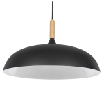 Εικόνα της GloboStar® VALLETE BLACK 01258 Κρεμαστό Φωτιστικό Οροφής Μονόφωτο 1 x E27 Μαύρο Μεταλλικό Καμπάνα Φ45 x Y27cm