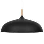 Εικόνα της GloboStar® VALLETE BLACK 01259 Κρεμαστό Φωτιστικό Οροφής Μονόφωτο 1 x E27 Μαύρο Μεταλλικό Καμπάνα Φ60 x Y35cm