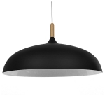 Εικόνα της GloboStar® VALLETE BLACK 01259 Κρεμαστό Φωτιστικό Οροφής Μονόφωτο 1 x E27 Μαύρο Μεταλλικό Καμπάνα Φ60 x Y35cm