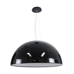 Εικόνα της GloboStar® SERENIA BLACK 01272 Κρεμαστό Φωτιστικό Οροφής Μονόφωτο 1 x E27 AC220-240V IP20 - Φ90 x Υ40cm - Μαύρο Γύψινο Καμπάνα