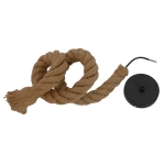 Εικόνα της GloboStar® ROPE 01278 Vintage Industrial Κρεμαστό Φωτιστικό Οροφής Μονόφωτο 1 x E27 με 1 μέτρο Μπεζ Σχοινί Φ3.5 x 100cm