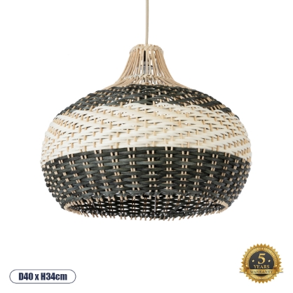 Εικόνα της GloboStar® BARBADOS 01946 Boho Κρεμαστό Φωτιστικό Οροφής Μονόφωτο 1 x E27 AC220-240V IP20 - Φ40 x Υ34cm