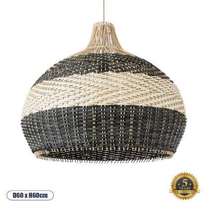 Εικόνα της GloboStar® BARBADOS 01947 Boho Κρεμαστό Φωτιστικό Οροφής Μονόφωτο 1 x E27 AC220-240V IP20 - Φ60 x Υ60cm