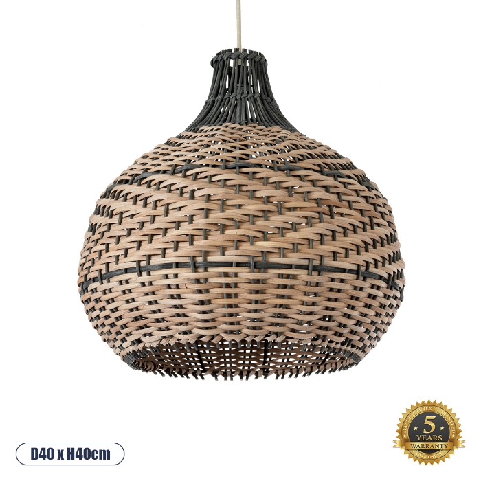 Εικόνα της GloboStar® SEYCHELLES 01948 Boho Κρεμαστό Φωτιστικό Οροφής Μονόφωτο 1 x E27 AC220-240V IP20 - Φ40 x Υ40cm