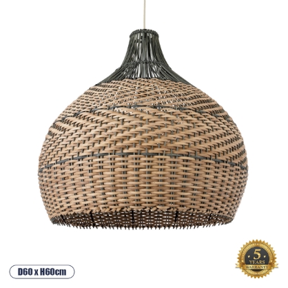 Εικόνα της GloboStar® SEYCHELLES 01949 Boho Κρεμαστό Φωτιστικό Οροφής Μονόφωτο 1 x E27 AC220-240V IP20 - Φ60 x Υ60cm