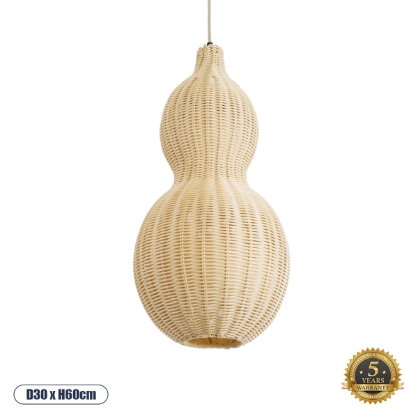 Εικόνα της GloboStar® KINGSTOWN 02168 Boho Κρεμαστό Φωτιστικό Οροφής Μονόφωτο 1 x E27 AC220-240V IP20 - Φ30 x Υ60cm