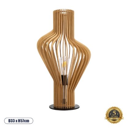 Εικόνα της GloboStar® MIHIRO 02176 Boho Επιτραπέζιο Φωτιστικό Μονόφωτο 1 x E27 AC220-240V IP20 - Φ33 x Υ57cm