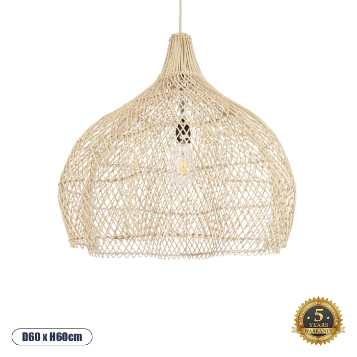 Εικόνα της GloboStar® ADEJE 02210 Boho Κρεμαστό Φωτιστικό Οροφής Μονόφωτο 1 x E27 AC220-240V IP20 - Φ60 x Υ60cm